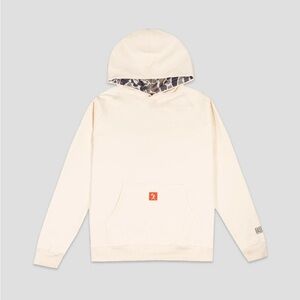 Cream Hoodie with Camo Lining